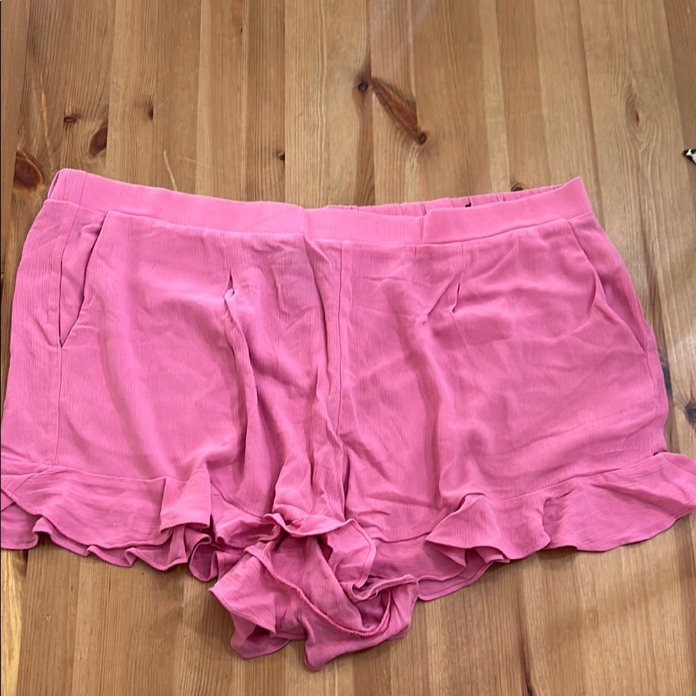 Torrid Pink High Waist Ruffle Shorts